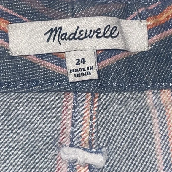 MADEWELL Emmett Shorts in Rainbow Stripe Size 24 soft denim High waisted. - Picture 7 of 15